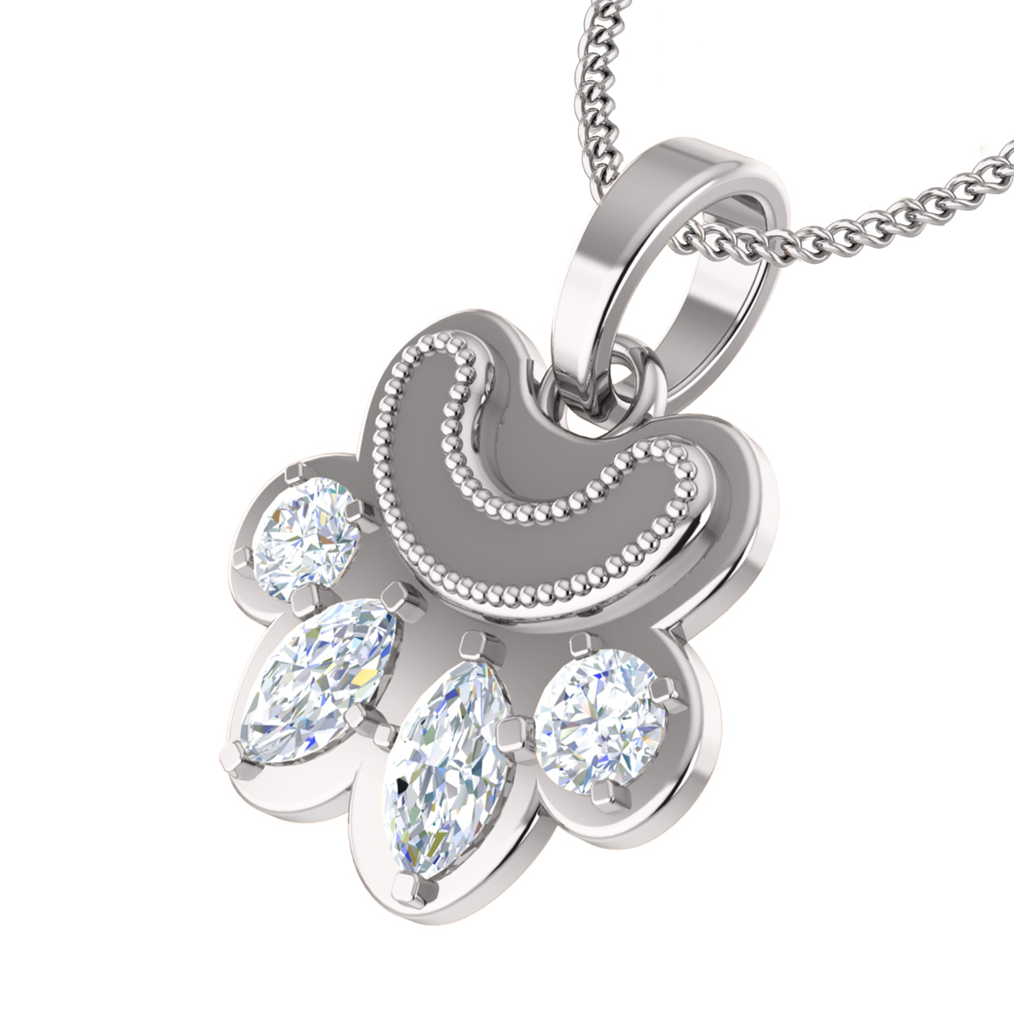 RKC 0,6 Karat Moissanit-Pfotenanhänger, 925er Silberschmuck, 14 Karat Gelbgold vergoldet (Höhe)