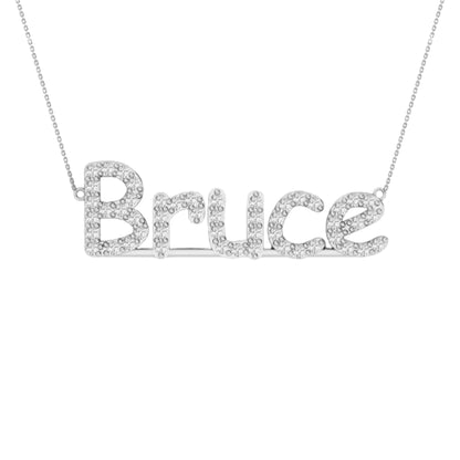RKC 1 Ct Round Cut Real Moissanite/ Cubic Zirconia Customize Name Pendants 14k Yellow Gold Plated Weight 6 gm