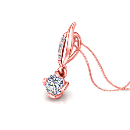 RKC 925 Sterling Silber Solitär-Blumen-Moissanit-Anhänger mit vier Zinken, 14 Karat Weißgold vergoldet