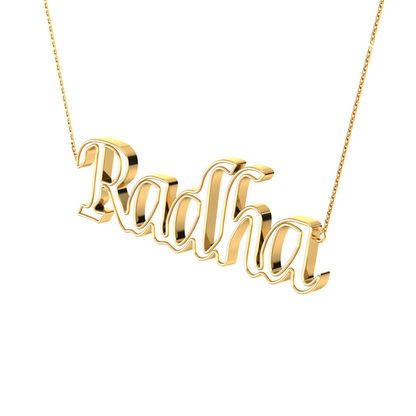 RKC Initial Customize Name Pendant Necklace 925 Silver 14k Yellow Gold Plated Weight 5gm And Length 12mm