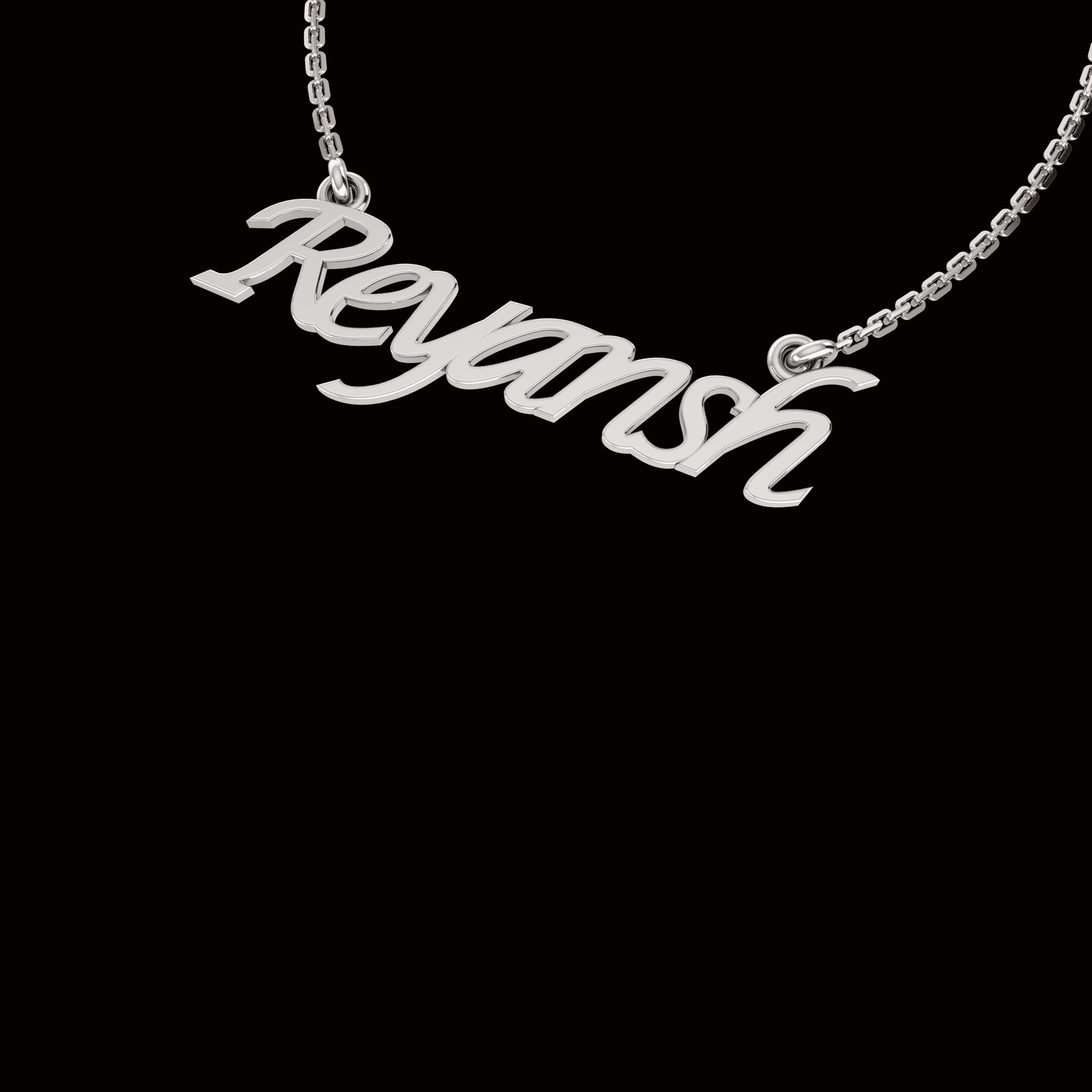 RKC personalisierter Anhänger mit beliebigem Namen, 925er Sterlingsilber, 14 Karat Gelbgold vergoldet, Gewicht 3,80 GM, Höhe 13,60 mm
