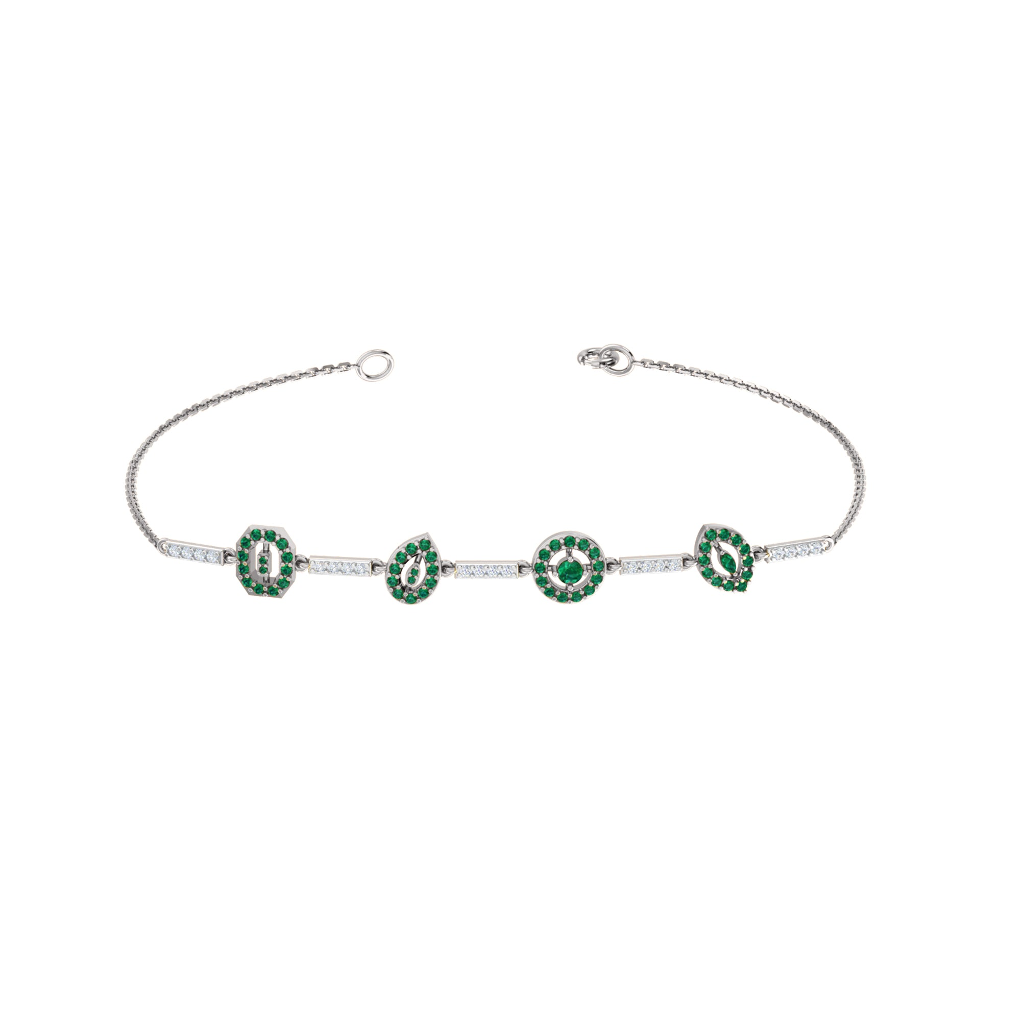 RKC Damenarmband aus 925er-Sterlingsilber, 1,16 Karat, 14 Karat Weißgold vergoldet, Gewicht 5,20 g, Höhe 81,30 mm