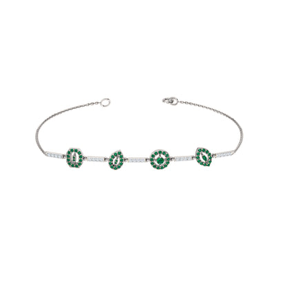 RKC Damenarmband aus 925er-Sterlingsilber, 1,16 Karat, 14 Karat Weißgold vergoldet, Gewicht 5,20 g, Höhe 81,30 mm