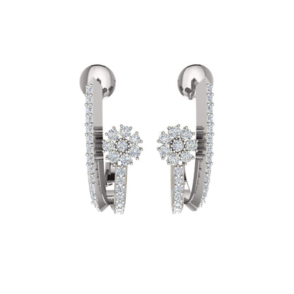 RKC 925 Sterling Silber Hoops & Huggies Ohrring Damenohrring 14 Karat Gelbgold über 3,20 WT, Höhe 20,00 mm
