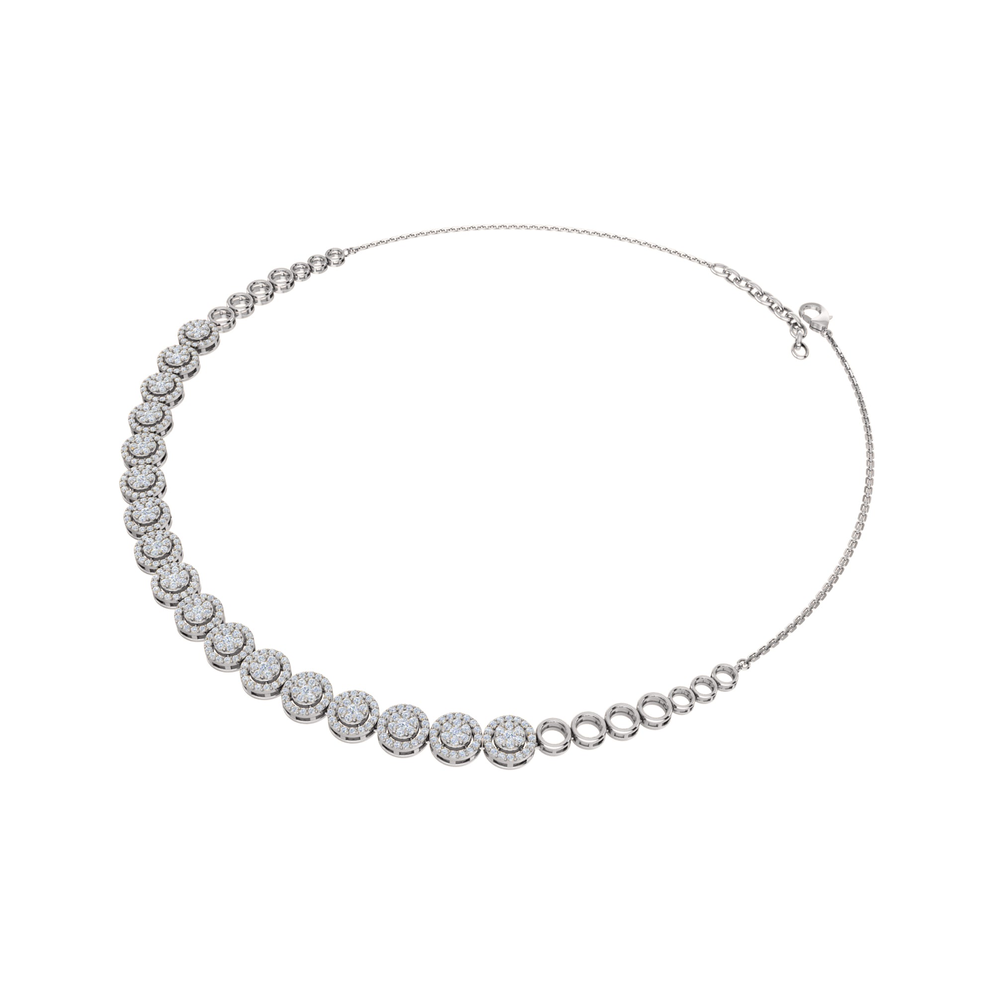 RKC 3,8 CT Moissanit Charming Halskette 925 Silber 14k Roségold vergoldet Produktgewicht 12,00 GM