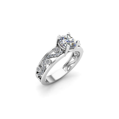 Fede nuziale solitario RKC Moissanite Miligrain Anello in argento 925 placcato oro Peso 3 g Larghezza 3,50 mm