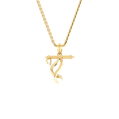 RKC Charming Pendant With Box Chain 14k Yellow/ White/ Rose Gold Plated