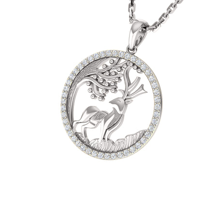 RKC 0,30 Karat Moissanit-Charm-Anhänger, 925er Silberschmuck, 14 Karat Roségold vergoldet, Gewicht 4,50 g, Höhe 19 mm