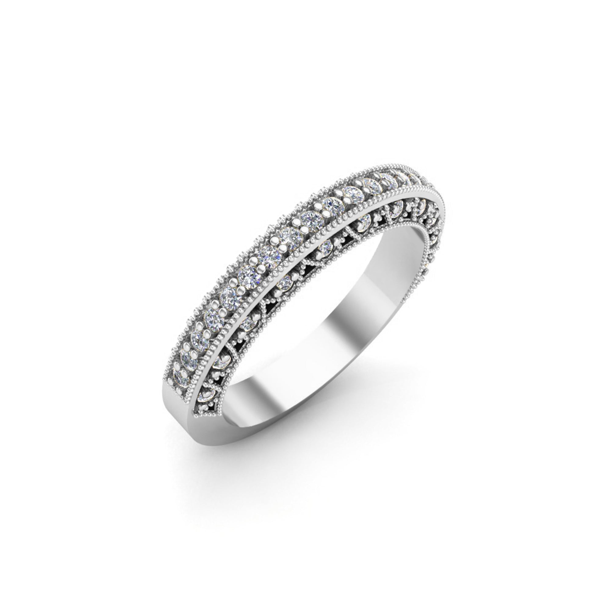 RKC Moissanit-Ehering für Sie, 925er-Sterlingsilber, Gelbgold mit einem Gewicht von 4 g, Breite 3,50 mm