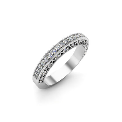 RKC Moissanit-Ehering für Sie, 925er-Sterlingsilber, Gelbgold mit einem Gewicht von 4 g, Breite 3,50 mm