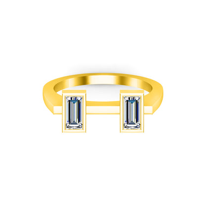 RKC Ehering aus 925er-Sterlingsilber, Moissanit-Baguette-Bandring für Damen, Gewicht 3,40 g, Breite 1,75 mm