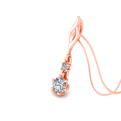 Ciondolo in moissanite da 0,27 ct con due pietre in argento con finitura in oro bianco RKC, regalo per lei, altezza 20,00 mm, peso 2,6 g