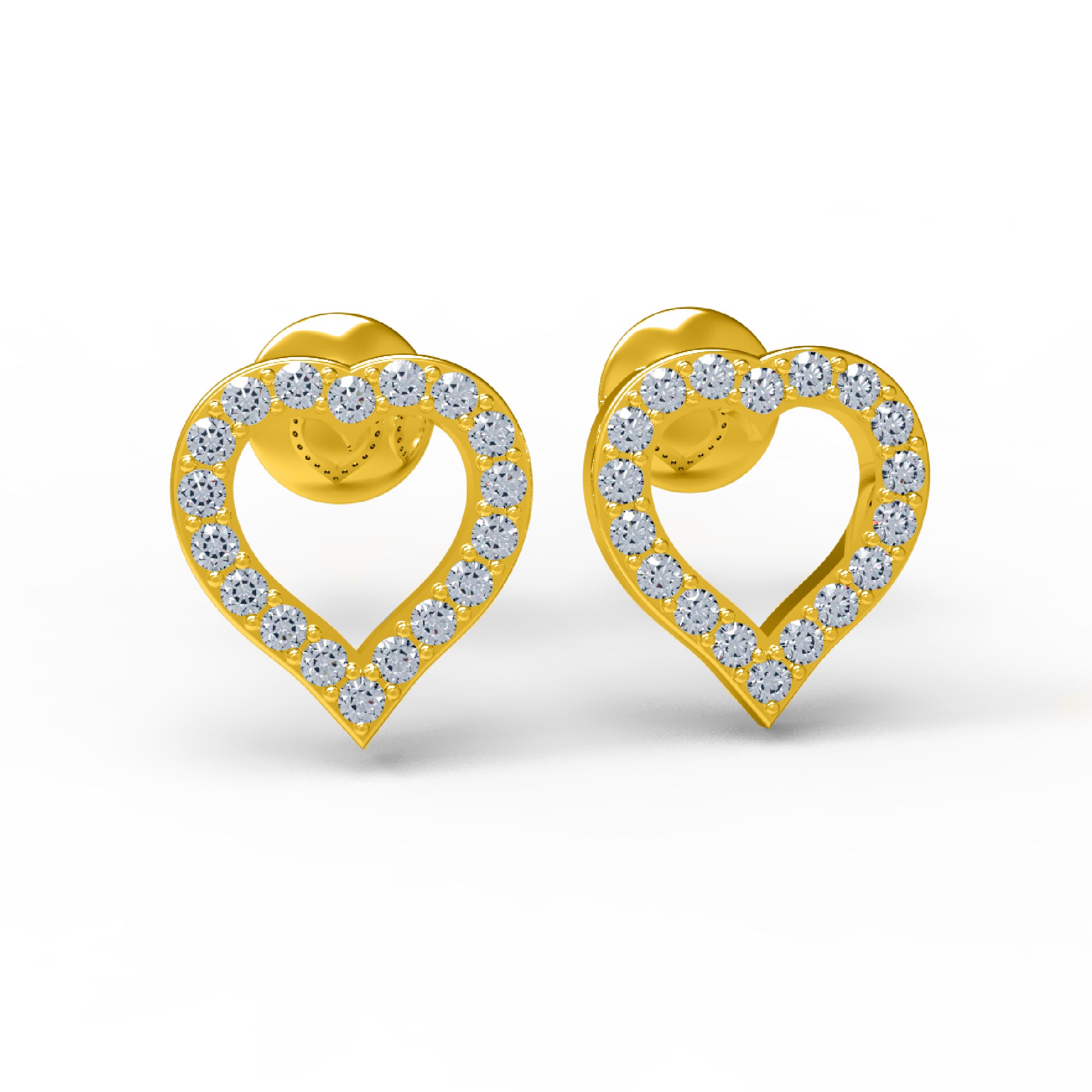 RKC Damen-Ohrstecker aus 925er-Sterlingsilber mit Schraubverschluss, 14 Karat Gelb, Produktgewicht: 5,20 GM, Höhe: 16,50 mm