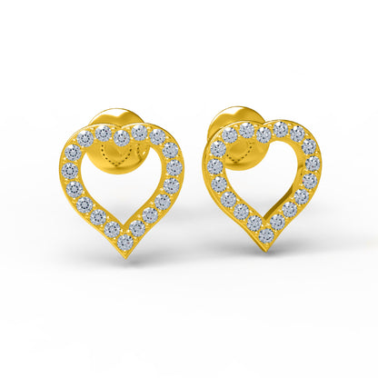 RKC Damen-Ohrstecker aus 925er-Sterlingsilber mit Schraubverschluss, 14 Karat Gelb, Produktgewicht: 5,20 GM, Höhe: 16,50 mm