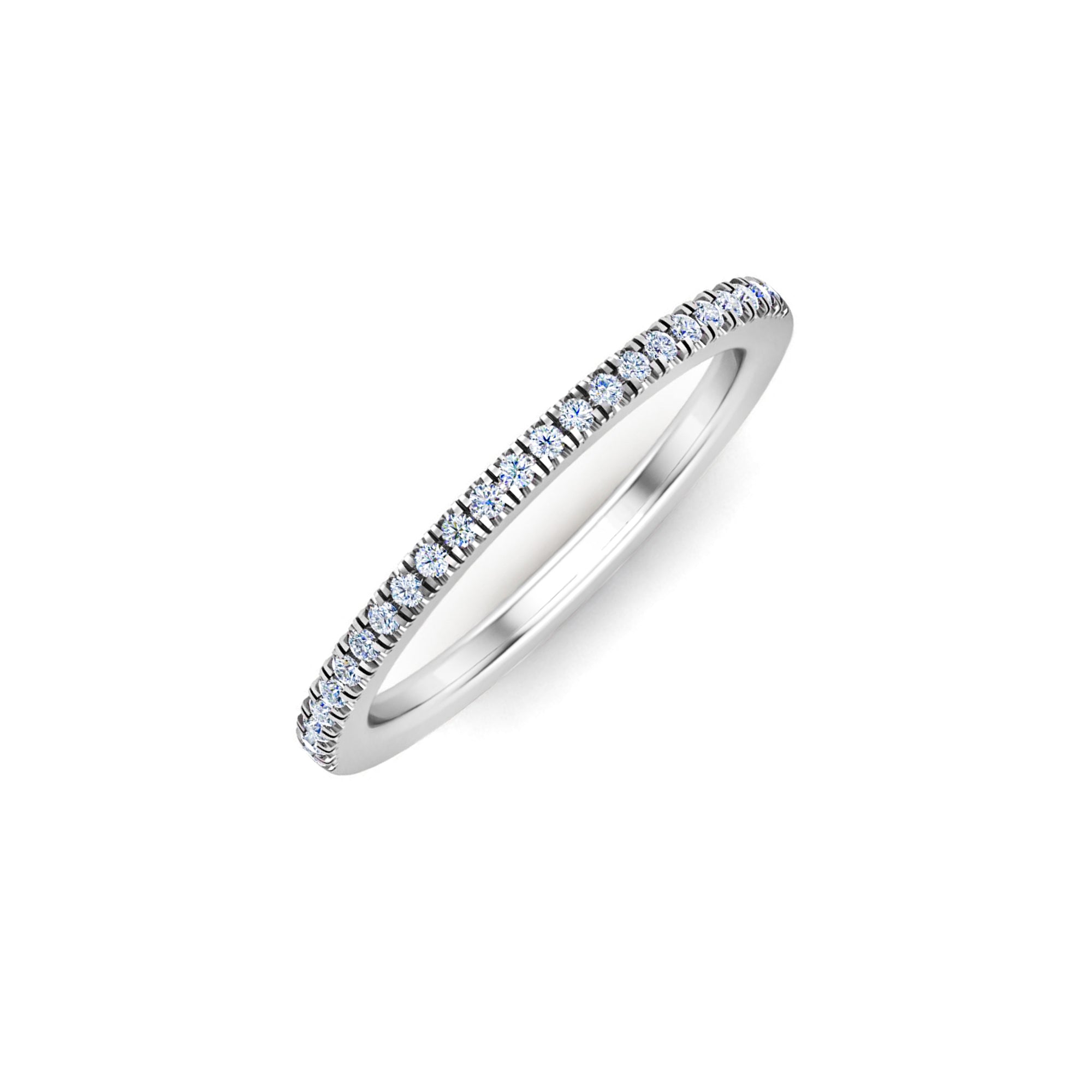 RKC Moissanit Zierlicher Ehering aus 925er Sterlingsilber, 14 Karat Gelbgold vergoldet, Gewicht 1,80 g, Breite 1,60 mm