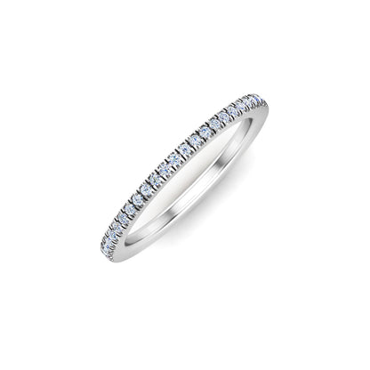 RKC Moissanit Zierlicher Ehering aus 925er Sterlingsilber, 14 Karat Gelbgold vergoldet, Gewicht 1,80 g, Breite 1,60 mm