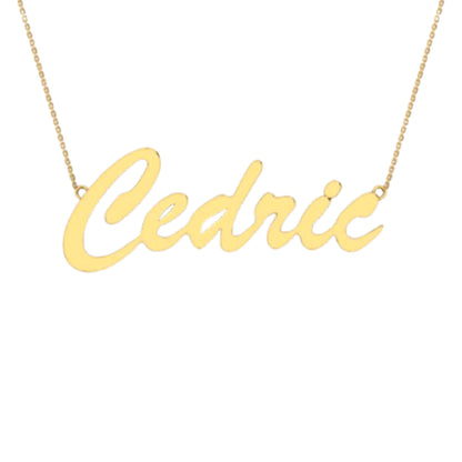 RKC 14k Yellow Gold Plated Beautiful Name Pendant Necklace Customize your Name