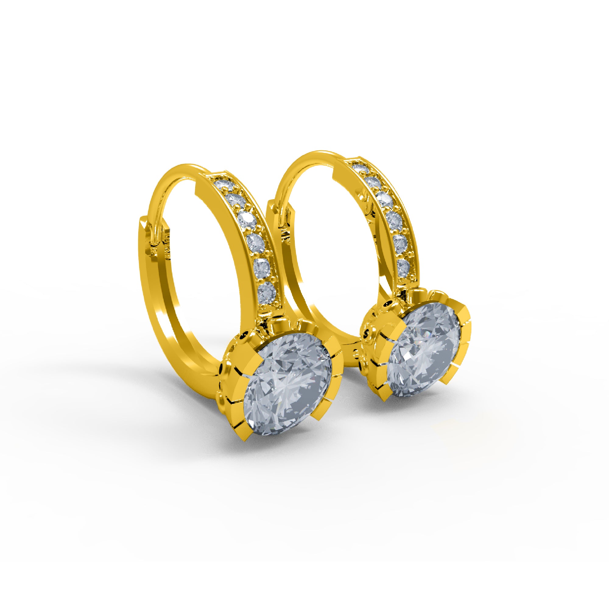 RKC Clip-On-Ohrring aus 925er-Sterlingsilber für Damen, 14 Karat Rose, Produktgewicht: 2,80 GM, Höhe: 14,00 mm