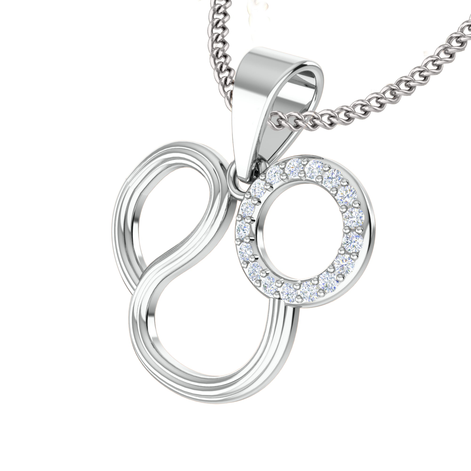 Ciondolo con segno del leone in moissanite da 0,085 ct RKC, gioielli in argento 925, placcato in oro rosa 14 carati, 3,40 g, altezza 18,50 mm