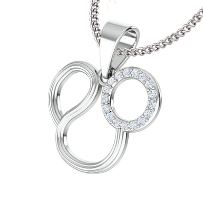 Ciondolo con segno del leone in moissanite da 0,085 ct RKC, gioielli in argento 925, placcato in oro rosa 14 carati, 3,40 g, altezza 18,50 mm