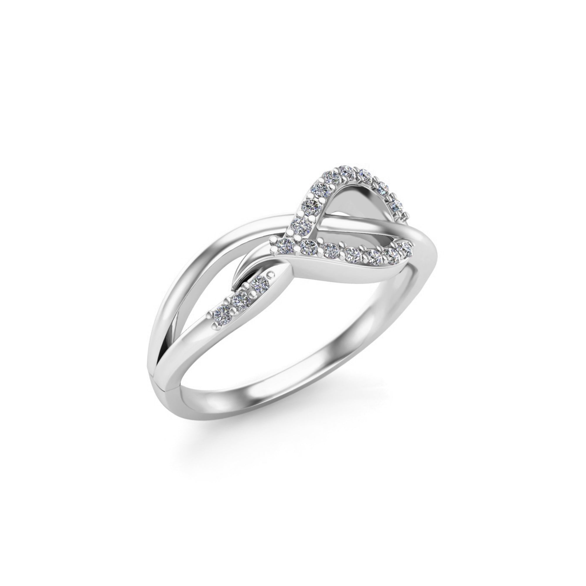 RKC Anello infinito rotondo da donna con moissanite da 0,4 ct, argento sterling placcato in oro bianco 14k, peso 3,2 grammi
