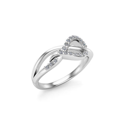 RKC Anello infinito rotondo da donna con moissanite da 0,4 ct, argento sterling placcato in oro bianco 14k, peso 3,2 grammi