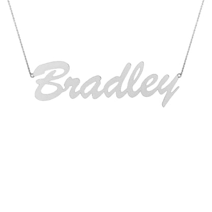 RKC BRADLEY Initial Name Pendant Necklace 14k Yellow Gold Plated 925 Silver Weight 5gm