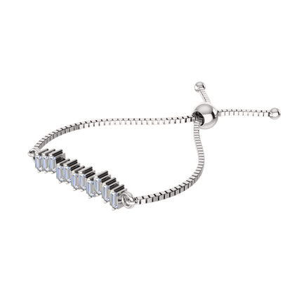 RKC-Moissanit-Charm-Geschenk-Bolo-Armband, 14 Karat rosévergoldet, Gewicht 3 g