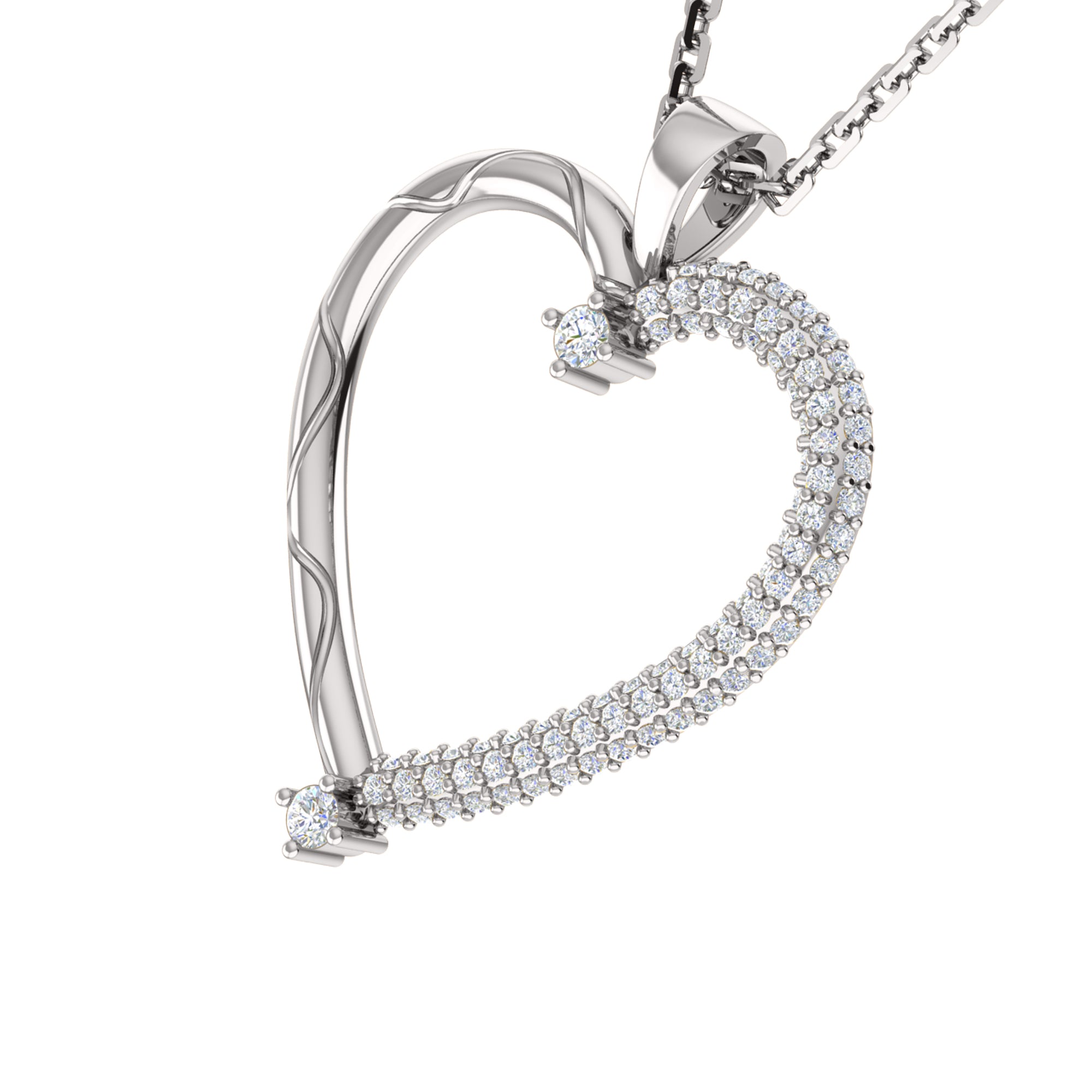 RKC Ciondolo stile cuore in moissanite da 0,46 ct, gioielli in argento 925, placcato in oro giallo 14 carati, peso 4,10 g, altezza 28 mm