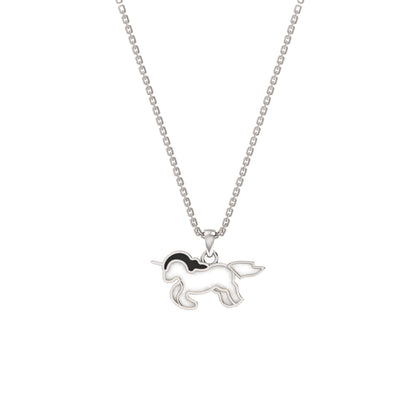 RKC Emaille-Einhorn-Anhänger, 925er Silber, Schmuck, 14 Karat Gelbgold vergoldet, Produktgewicht: 3,80 g, Höhe: 12,00 mm