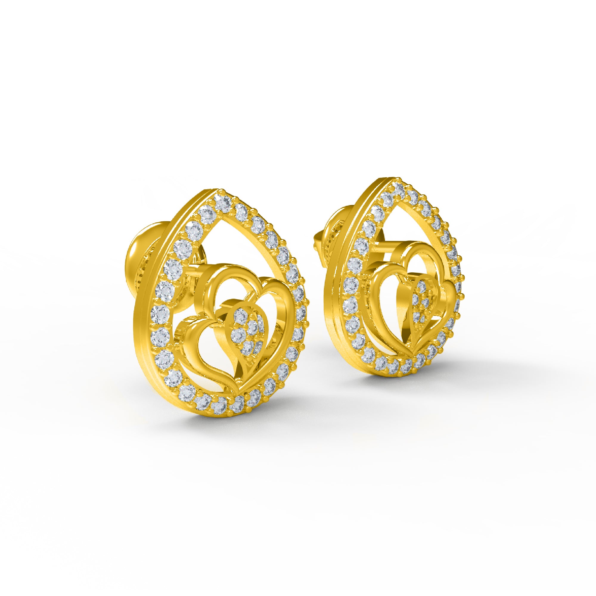 RKC 925 Sterling Silber blattförmiger Damen-Ohrstecker für den täglichen Gebrauch, 14 Karat Rose über dem Produkt, Gewicht 1,80 GM, Höhe 12,00 mm