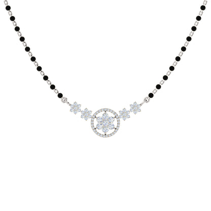 RKC Moissanite da 0,98 ct da donna Mangalsutra in argento 925 placcato in oro bianco 14k Peso del prodotto 3,20 g Altezza 14,00 mm