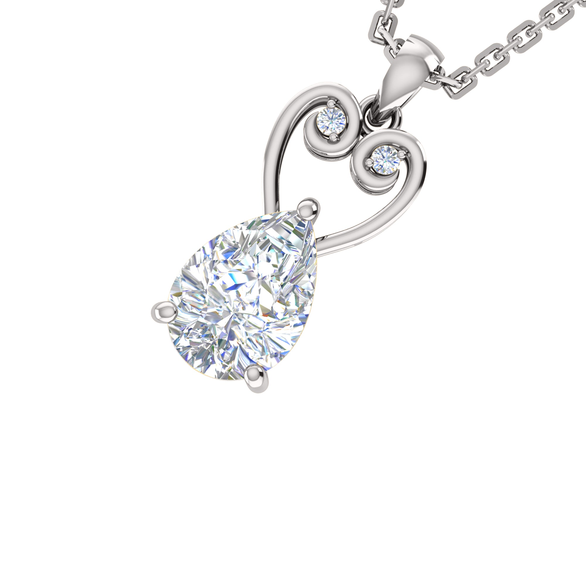 Ciondolo in moissanite a goccia da 2,23 ct RKC, gioielli in argento 925, placcato in oro giallo 14 carati, altezza 3,60 g