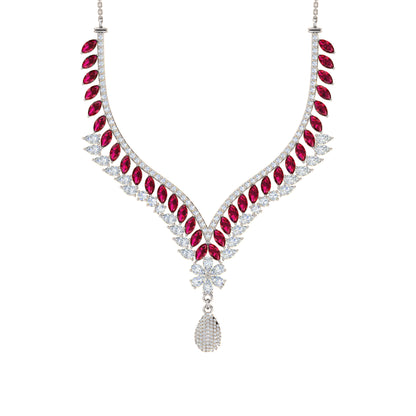Charmante RKC 18 CT Moissanit-Halskette, 925er Silber, 14 Karat Roségold plattiert, Produktgewicht: 17,00 GM, Höhe: 100,00 mm