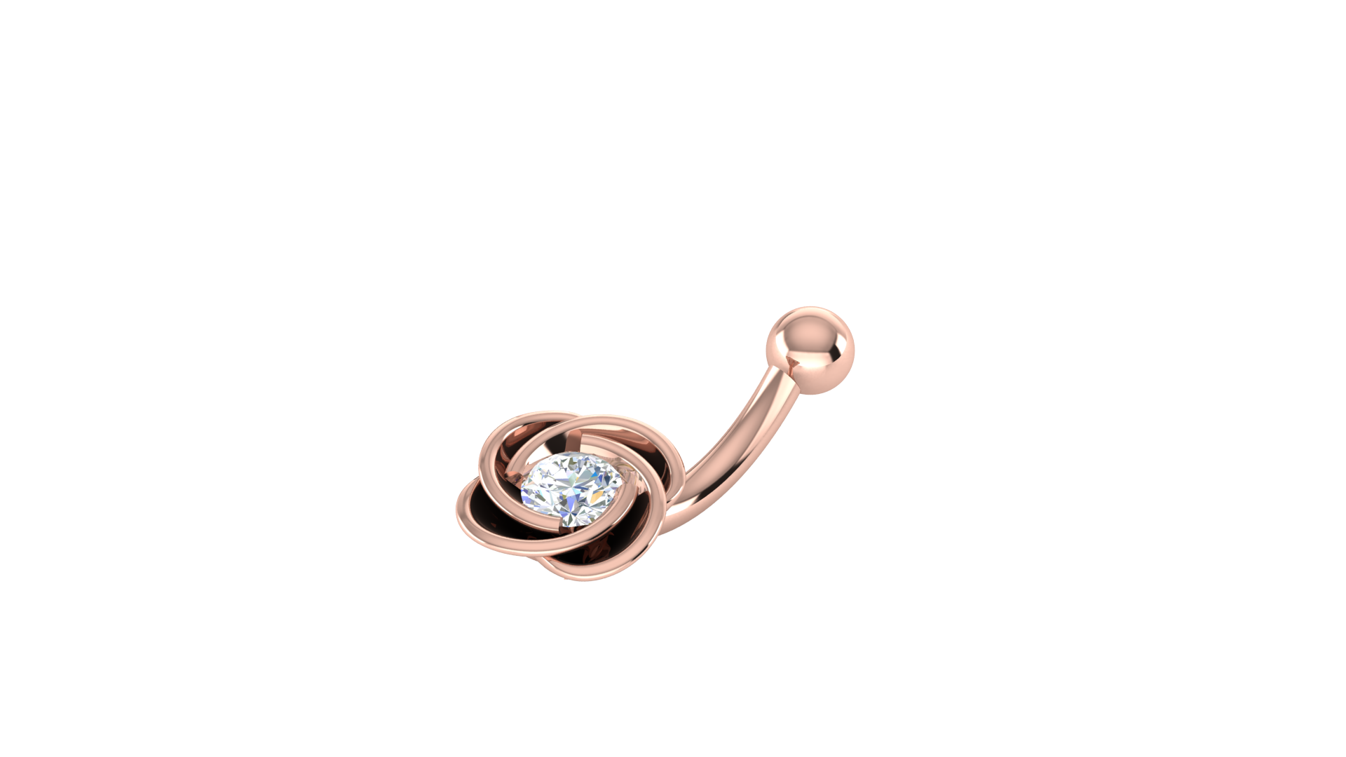 RKC JEWELRY Damen-Bauchnabelschmuck aus 925er Sterlingsilber, 14 Karat Gelbgold vergoldet, Produktgewicht: 1,00 g