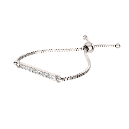 Bracciale regolabile Bolo da donna multiplo in argento sterling RKC 925 con peso di carati 0,2 CT, placcato in oro giallo 14 carati, peso del prodotto 2,80 GM
