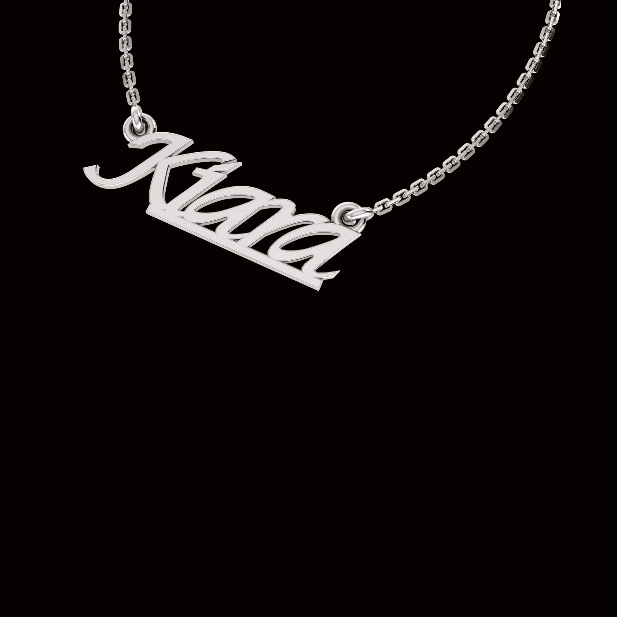 RKC personalisierter Anhänger mit beliebigem Namen, 925er Sterlingsilber, 14 Karat Gelbgold vergoldet, Gewicht 3,50 GM, Höhe 9,40 mm