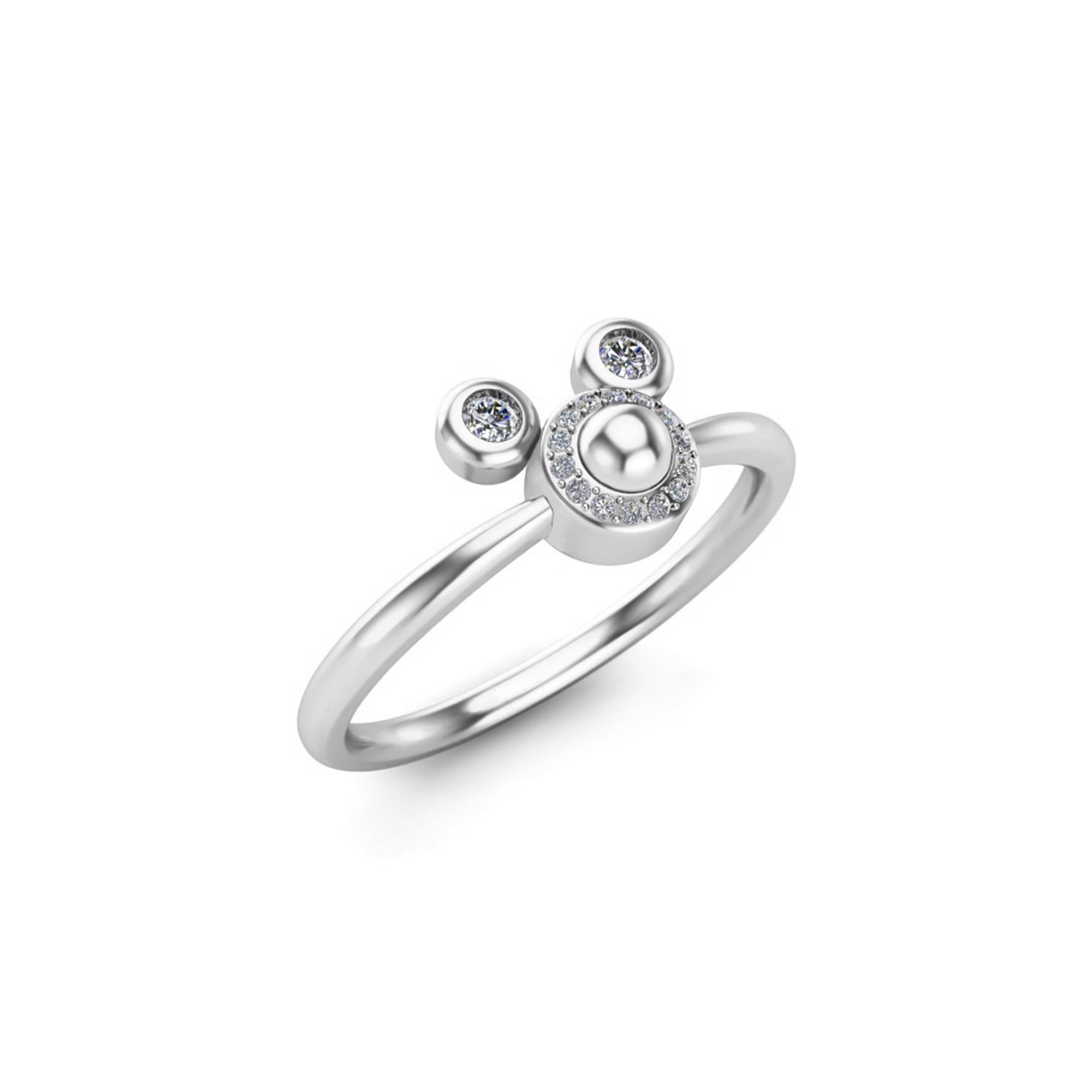 RKC Moissanit Tiny Cute Ring 925 Silber Damenring 14K Gelbgold plattiert, Gewicht 2,30 g, Breite 1,70 mm