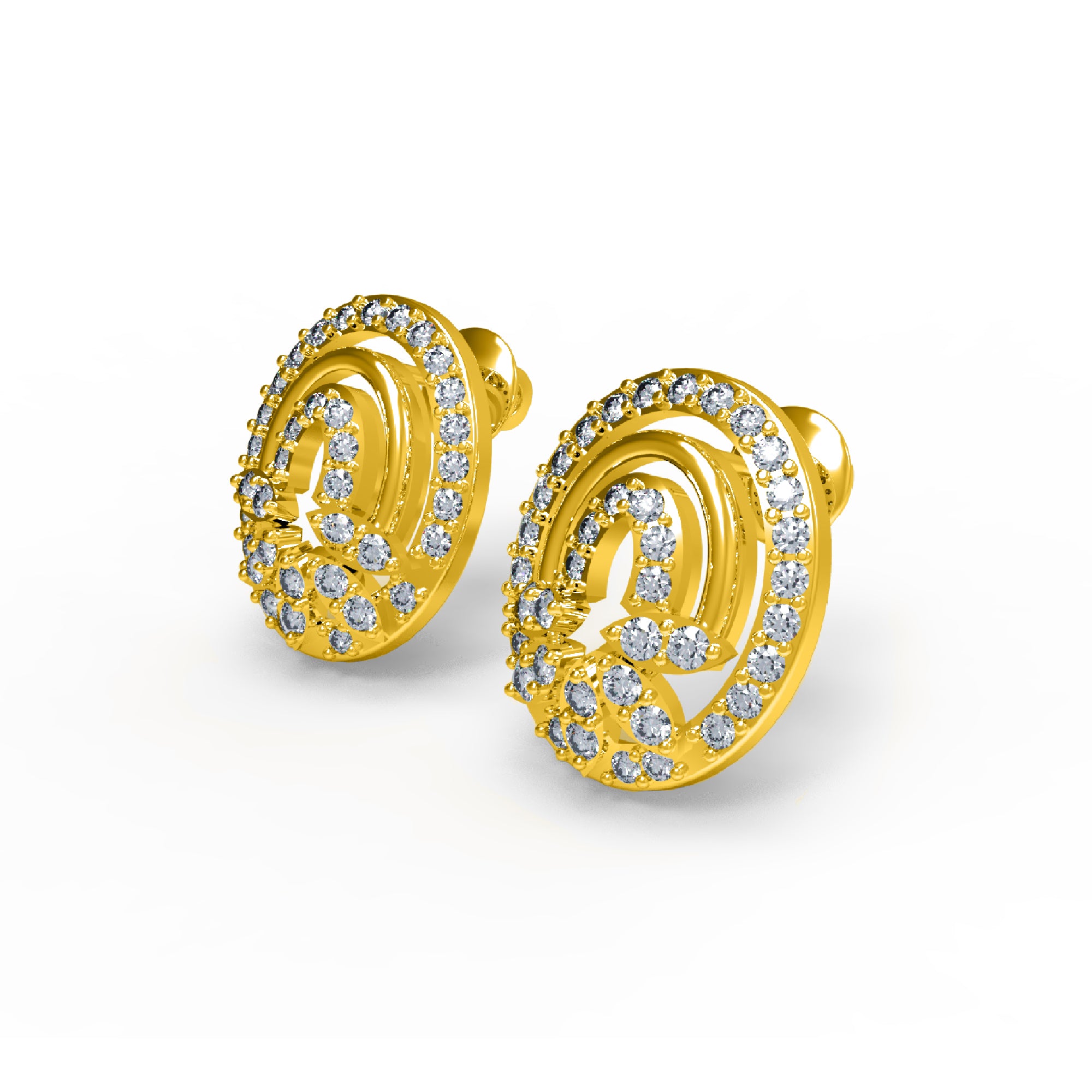 Orecchino da donna con perno a vite sul retro in argento sterling RKC 925, rosa 14k, oltre 3,50 Gm, altezza 12,50 mm