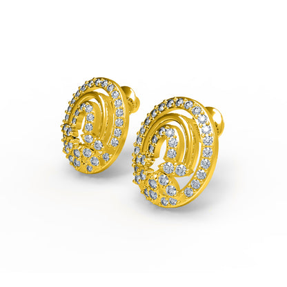 Orecchino da donna con perno a vite sul retro in argento sterling RKC 925, rosa 14k, oltre 3,50 Gm, altezza 12,50 mm