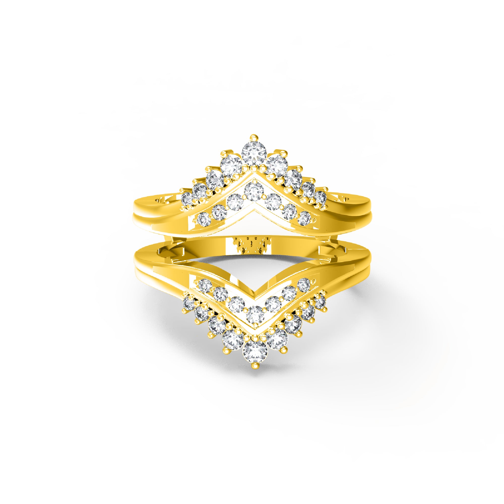 RKC Moissanit 925 Sterling Silber Hochzeit Enhancer Guard Verlobungsring 14 Karat Roségold vergoldet, Gewicht 6 g, Breite 6,50 mm