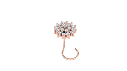 RKC JEWELRY Damen-Nasennadel aus 925er Sterlingsilber mit schönem Cluster-Nasenstift, 14 Karat Gelbgold vergoldet, Gewicht 1,00 g