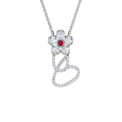 RKC 1,65 Karat Moissanit-Blumenanhänger, 925er Silberschmuck, 14 Karat Roségold vergoldet, Gewicht 4,90 g, Höhe 26,00 mm