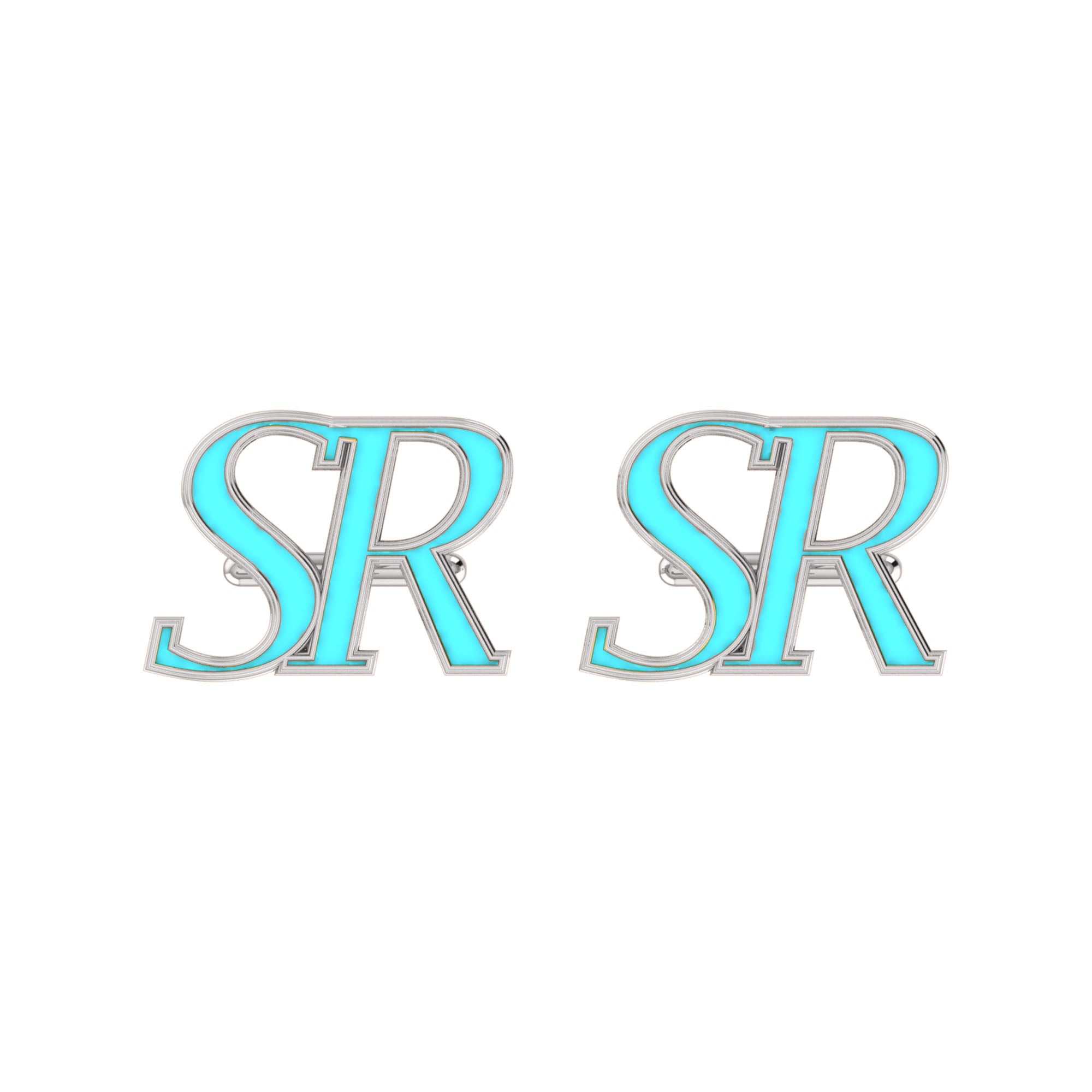RKC 925 Sterling Silver Enamel Cufflinks 14K Rose Gold Plated Product Wt 3.80 gm