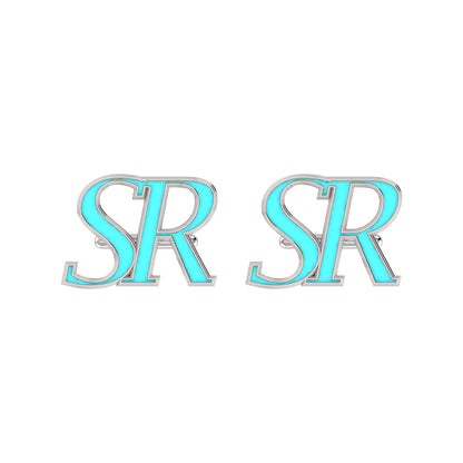 RKC 925 Sterling Silver Enamel Cufflinks 14K Rose Gold Plated Product Wt 3.80 gm