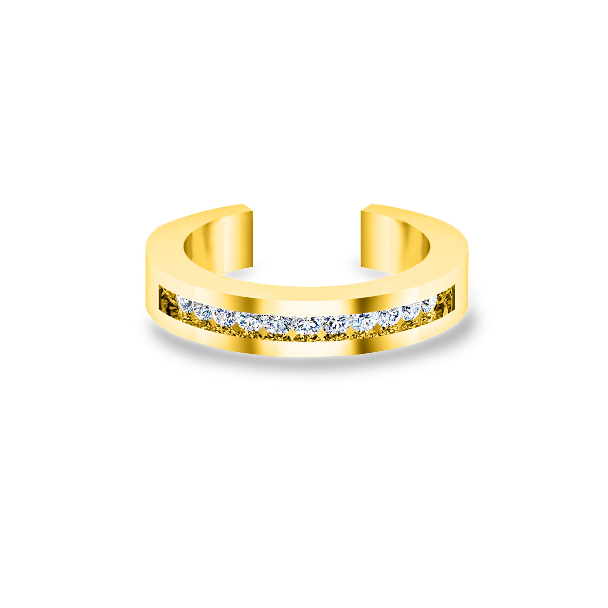 RKC Edler Moissanit-Ehering-Zehenring im Rundschliff für Sie, 925er Sterlingsilber, 14 Karat Gelbgold vergoldet, Gewicht 2 g, Breite 3,30 mm