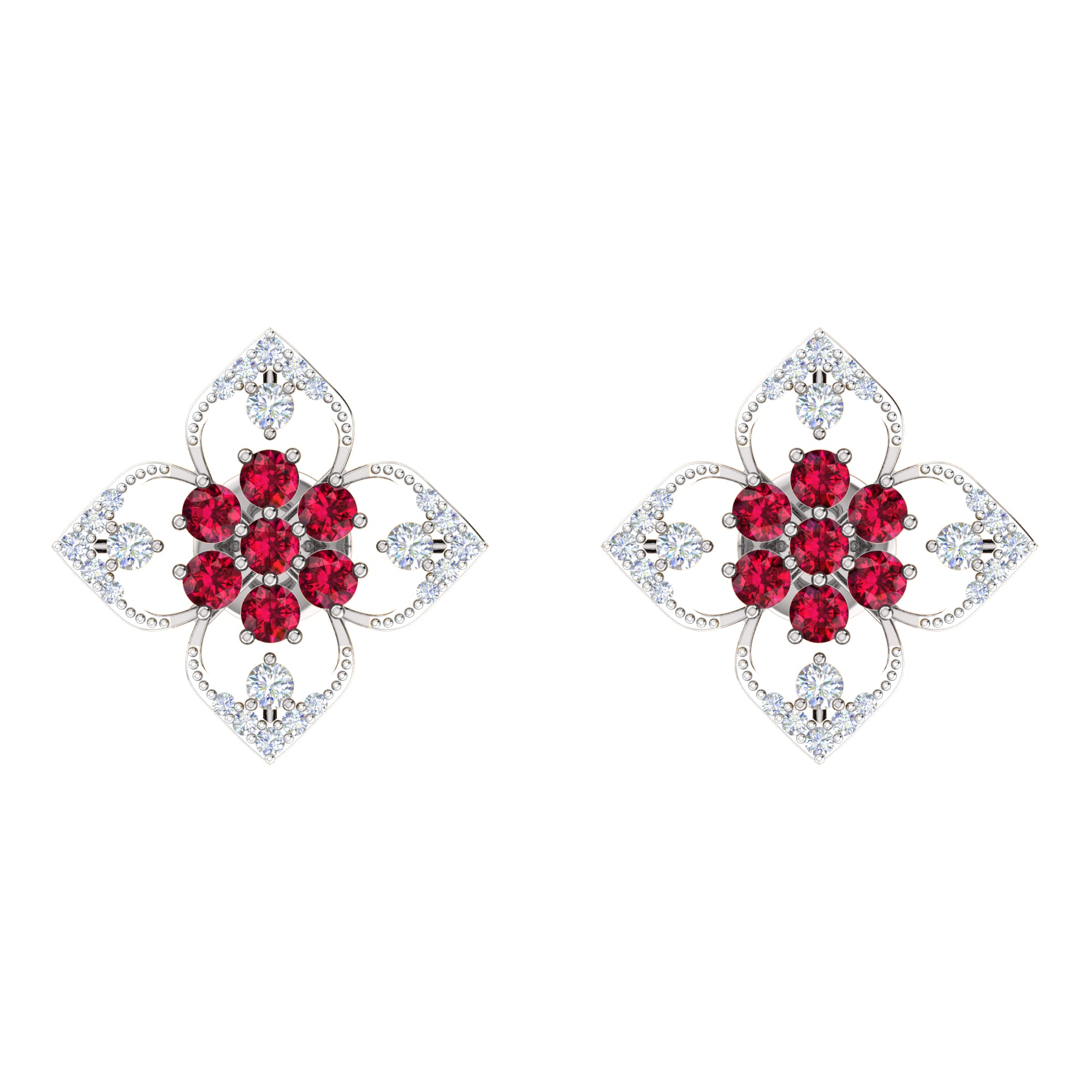 RKC 925 Sterling Silber Damen-Ohrring mit Blumenmuster für den täglichen Gebrauch, 14 Karat Gelb, Produktgewicht: 2,80 GM, Höhe: 14,70 mm