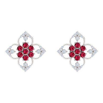 RKC 925 Sterling Silber Damen-Ohrring mit Blumenmuster für den täglichen Gebrauch, 14 Karat Gelb, Produktgewicht: 2,80 GM, Höhe: 14,70 mm