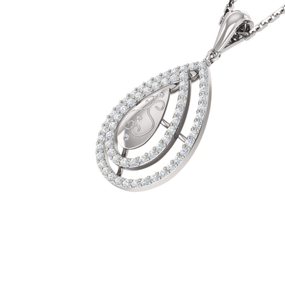 RKC Ciondolo a goccia in moissanite da 0,65 ct, gioielli in argento 925, placcato in oro giallo 14 carati, peso 5 g, altezza 31 mm