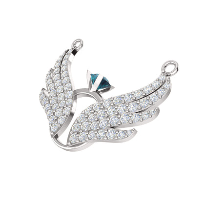 RKC 1,05 Karat Flügel-Anhänger, 925er Silberschmuck, 14 Karat Gelbgold vergoldet, Gewicht 5,60 g, Höhe 17,20 mm